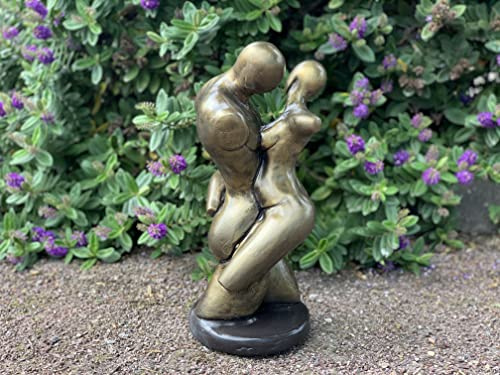 OLOMA Statue de jardin pour couple amoureux - Ornement romantique - Couple affectueux - Sculpture de jardin romantique - Décoration de jardin - Paire de statues uniques - Statue de couple pour le