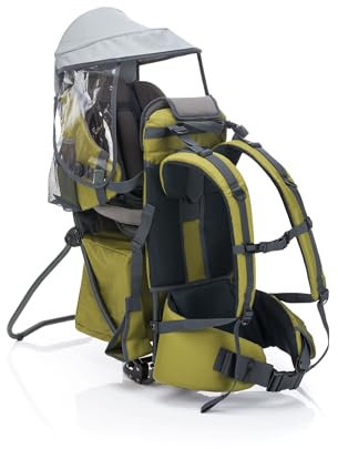 Fillikid Rückentrage Explorer Elite Exklusiv | Kindertrage für Wandern & Reise | Babytragerucksack mit Sonnenschutz & großen Staufächern | Kinderkraxe Baby-Carrier Tragesitz bis 20 kg