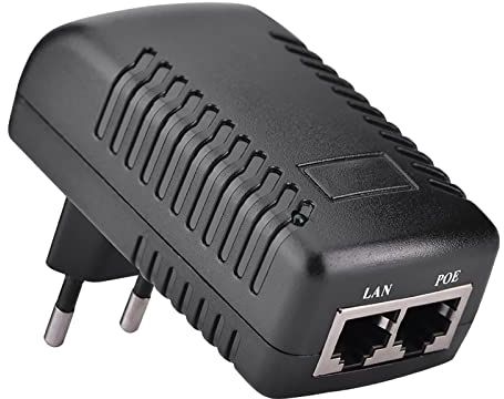 Zunate 48V 0.5A Wand-POE-Injector, Netzteil & Adapter in Einem, Für IP-Telefone/Kameras/APs, Dreifacher Schutz, EU-Stecker