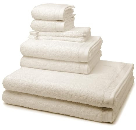 Möve - 8 teiliges Frottier-Set - Superwuschel (2 X Wasch- 2 X Gäste- 2 X Dusch- 2 X Handtuch im Set) - 520 g/m2 - Baumwolle - Walkfrottee - saugstark - weich und flauschig - Nature