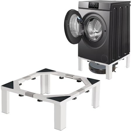 Zsytbyyds Heavy Duty Stainless Steel Laundry Pedestal - 12 Height Universal Washer & Dryer Stand for Front Load Machines, Ice Maker, Samsung/LG - Durable Appliance Base with Non-Slip Feet
