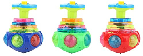 Sollee 3pack Leuchtende Kreisel Musik-Kreisel Blinkende Kreisel Kreisel Kreisel Spielzeug Geschenke für Kinder Geburtstag Favorit