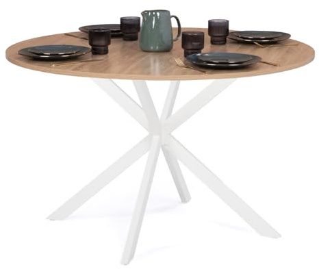 IDMarket - Table à Manger Ronde Alix 6 Personnes 110 cm Pied araignée