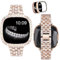 VISOOM Kompatibel mit Fitbit Versa 4/Sense 2 Armband mit Schutzhülle Frauen Mode niedlich Diamant Metall Armbänder für Fitbit Sense 2 Ersatzband,Rosegold