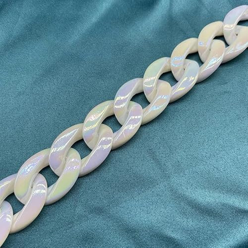 BZSDDY 21 x 30 mm 20 Stück weiße UV-Farbe Acryl-Verbindungsringe Acryl-Verbindungsverbinder Kunststoff-Kettenglieder für die Schmuckherstellung Armbandherstellung