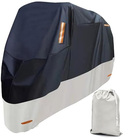 YHNQFB Motorrad Abdeckplane Speziell für CMX1100 Rebel 1100, Motorradabdeckung Outdoor Wasserdicht UV-Beständiges Motorradgarage 420D Oxford Stoff Abdeckplane,Blackstyle