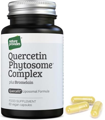 Quercetin Phytosome (Quercefit) Complex with Bromelain - 60 Vegan Caps, Liposomal, Highly Absorbable and Effective for Allergy & Immune Support, 100% Pure, NO Fillers, Non-GMO, UK Made