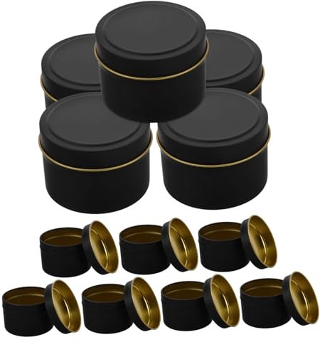 JEWEDECO 12pcs Vintage Candle Jar Tinplate DIY Candle Holders Frosted Metal Can Tea Lights Holder for Jewelry Storage