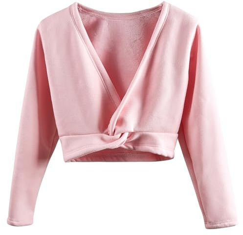 JMORCO Scaldacuore Danza Top Avvolgente for Balletto for Ragazze Maglione da Ballo a Maniche Lunghe for Bambini, Interno in Velluto(YW824-08,150)