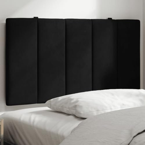 Homgoday Kopfteil-Kissen Bett Kopfkissen Kopfteilpolster Kopfpolster Rückenkissen Wandkissen Bett Wandpolster Bettkopfteil Rückenlehne für Schlafzimmer Schwarz 80 cm Samt