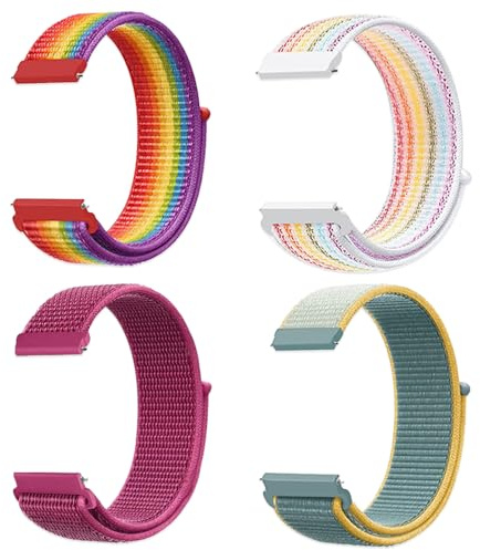 JSTHHTT 4 Stück Schnellverschluss Armband, Fabric Aatmungsaktive Gewebte Verstellbare Ersatzband
