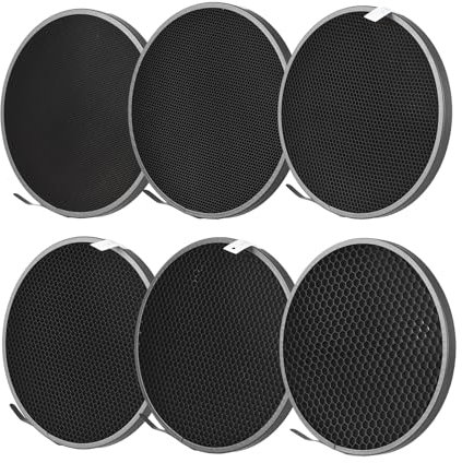Andoer 6pcs Photography Honeycomb Grid 10°/20°/30°/40°/50°/60° Honeycomb Lamp Shade Grid Replacement for Profoto Reflector Diffuser Studio Light Strobe Accessory