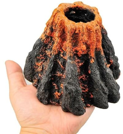 UOCAI Akvarium vulkan dekoration, ornament för akvarium aqua, akvariedekoration, dekoration akvaristik, fisk tank dekorationer bubbelluftutlopp, hem akvarium dekoration vulkanisk sten