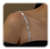 FloralGrace Strass BH Träger, Verstellbare Glitzernde Schultergurte, Rutschfest und Stilvoll, Perfekt für Kleider und Tops, Ideal für Hochzeiten und Events(Silber)