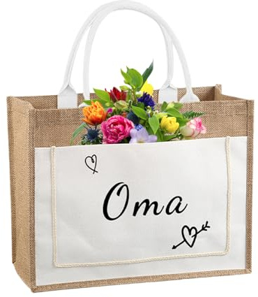 Mlysnd Baumwolltasche, Große Kapazität Jutebeutel Unbedruckt, Fett Verstärktes Tragbares, Verdickter Dreidimensionaler Boden für Reise und Einkaufsaufbewahrung (36x12x19cm,A)