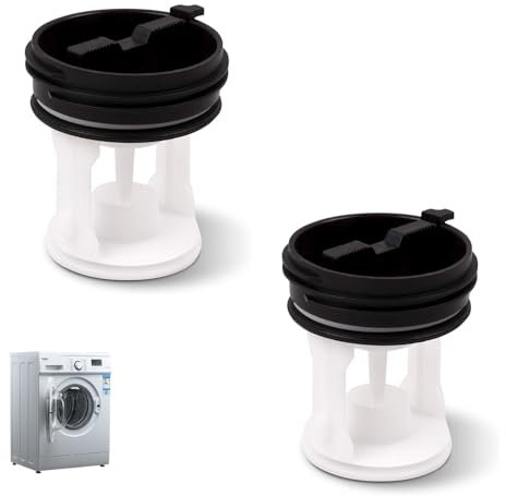 JINJUMEI 2PCS Filtro de Pelusas Lavadora, Filtro de pelusa de repuesto para Lavadora multimarca, Filtro de Pelusa de Alta Eficiencia, Protección Avanzada para Bomba de Drenaje
