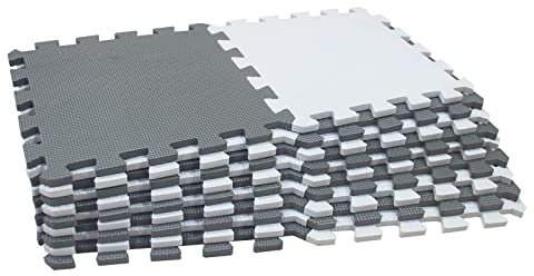 Puzzlematte aus Schaumstoff für Babys, 16-teilig, Spielzimmer für Kinder, 30 x 30 cm, Grau und Weiß, Dicke 1 cm (Grau, 18 Stück)