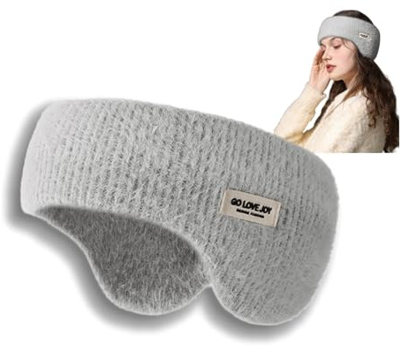REINREUDE Soundproof Ear Muffs for Sleeping, Noise Cancelling Sleep Headband for Adults, Lightweight Blackout Eye Mask & Noise Cancelling Ear Muffs for Sleeping, Night Travel Shift Work(grey)