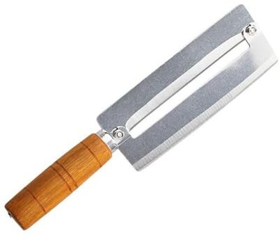 Warmhm Coltello Sbucciatore Ananas e Canna in Acciaio Inossidabile con Manico in Legno Multifunzionale per Frutta e Verdure e Resistente Facile da e Portatile