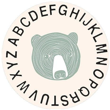 Oxxggkao Tappetino da palestra da 99,1 cm, motivo animalier cartone animato, protezione per il pavimento del bambino, tappeto rotondo da comodino per giocare a gattonare per gattonare spesso e morbido