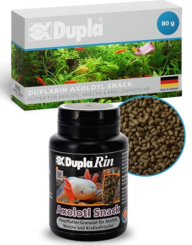 Dupla DuplaRin Axolotl Snack I 80 g I Premium-Granulatfutter für Axolotl, Molche & Krallenfrösche I Für für gesundes Wachstum & Starke Abwehrkräfte I nährstoffreiches Hauptfutter