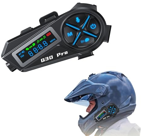 Auriculares Bluetooth extraíbles para casco de motocicleta, sistemas de comunicación de motocicleta de 500 m, intercomunicador para 2 conductores para cascos de motocicleta con uso compartido de