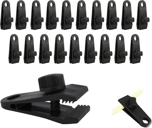 20 Pcs Tarp Clip Clamp,Heavy Duty Tarpaulin Clips,8 CM Waterproof Tarpaulin Clips,Tent Clips Awning Clamp Instant Locking Clip for Tents Tarp Caravan Garden Shade Cloth Boat Cover Outdoor Camping
