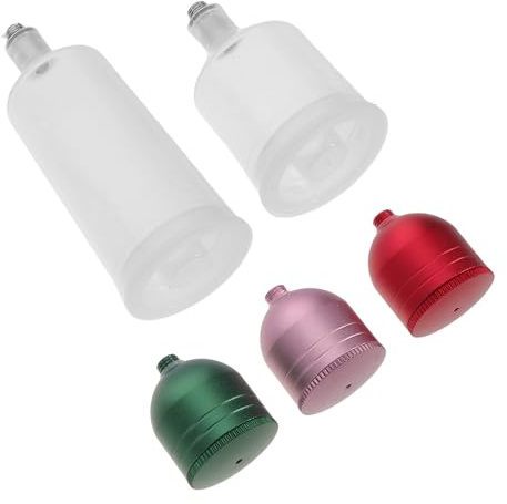 Mipcase Set 5 Pezzi Tazze per Pittura Aerografo Contenitori Spray Sostituibili in Plastica Resistente Accessori per Nail Art Verniciatura Auto e Fai da Te