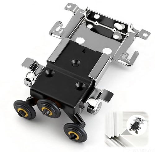Sliding Door Wheels Sliding Wardrobe Door for Wooden Slide Door, Sliding Wardrobe Door Parts, Wheels Runners Guides Mechanism, Wardrobe Rollers and Runners (Upper Round)