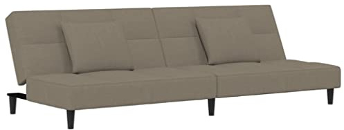 Mhdvray Schlafsofa Hellgrau Samt 200×84 cm ausziehbar 2-Sitzer Couch mit 110 kg Belastbarkeit modernes kleines Sofa für Wohnzimmer Jugendzimmer Büro