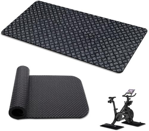 SERAVA Lot De 2 Tapis Fitness Protection Sol Anti Vibration Tapis de Course | PVC Noir 6mm Épais Antidérapant Anti vibration Tapis de course Vélo appartement Home trainer Protection sol Fitness sport Gym