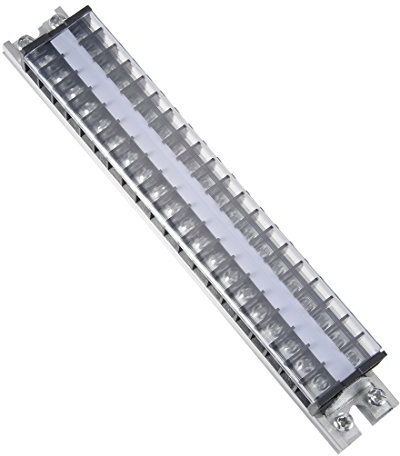 sourcing map Barrier Terminal Strip Block 660V 15A Dual Rows 20P DIN Rail Base Screw Connector