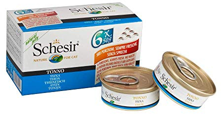 Schesir Cat Jelly Thunfisch, Katzenfutter nass in Gelee, 8 x 6 Dosen x 50 g