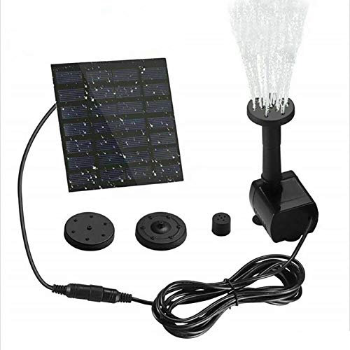VJK 1.2W Solar Water Fountain Pump, Solar Pond Pump with 4 Fountain Styles & 9.8ft Power Cord, Floating Water Pump for Garden Decoration, Bird Bath Patio Outdoor Pond, Garden and Fish Tank