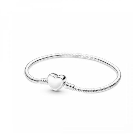 PANDORA Moments gravierbarer Herz-Verschluss Schlangen-Gliederarmband 599206C00 Damenarmband