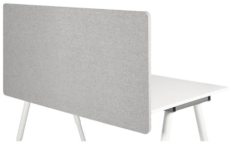 hjh OFFICE Separador acústico de Escritorio Partición de Mesa FLEXMIUT D Tejido 62 x 120 cm Tabique Gris Claro