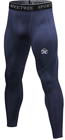 MEETWEE kompressionsbyxor för män, sportleggings långa löparbyxor andningsbara funktionella byxor tights byxor