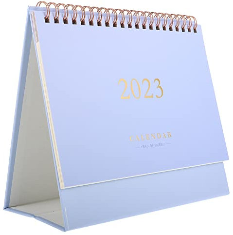 STOBOK 2023.07-2024.12 Desktop Kalender Mini Aufstehen Desktop Jahr Kalender Tabelle Papier Täglichen Scheduler Monatliche Seiten Staffelei (Lila)