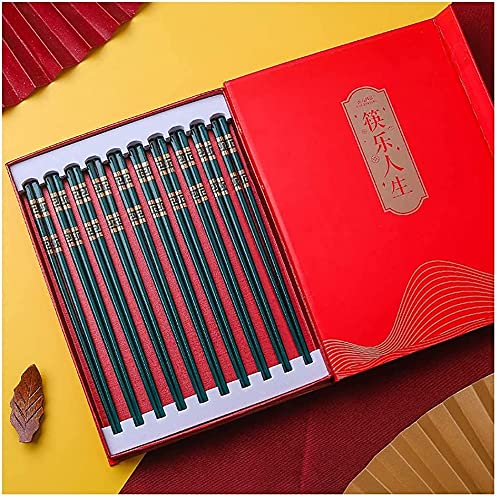 ZHANGDONG Palillos Chinos Palillos Sushi Palillos Coreanos Juego de Regalo de 10 Pares de Palillos de Porcelana/Palillos Chinos de cerámica/para la Cena Familiar, Apto para lavavajillas, Ant