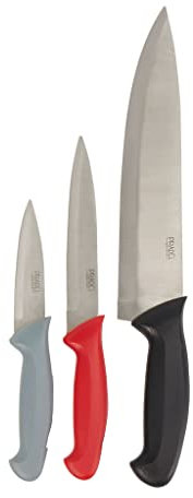 Pradel Héritage, coltello da cucina, set di coltelli da cucina, 3 pezzi, coltello da chef 20 cm, coltello multiuso da 13,5 cm, coltello da 9 cm, lame in acciaio INOX