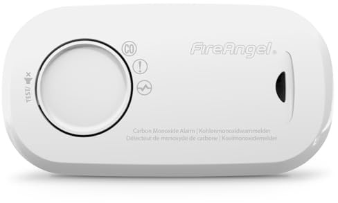FireAngel Detector de Monóxido de Carbono con Sensor – Alarma de CO Portátil para Hogar y Vacaciones - Monitorea Monóxido Carbono - FA3313, Blanco