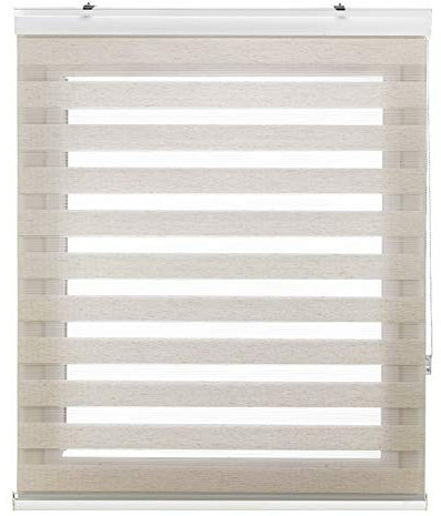 Estoralis Sansa | Estor Enrollable Noche y Día Diseño Moderno | Doble Tejido | Color Lino | 170 x 180 cm (Ancho/Alto) Tamaño Tela 167 x 175 cm | Estores para Ventanas y Puertas