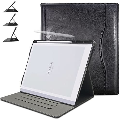 Hülle für Remarkable 2 Tablet 10.3 Zoll (2020 veröffentlicht) - Neues aktualisiertes Design 360 Grad drehbarer Ständer Abdeckung für Remarkable 2 Digital Paper mit Bleistifthalter-Schwarz