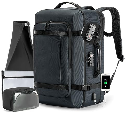 Kingsons Travel Backpacks 40L Travel Rucksacks Carry on Backpacks for Airplanes with TSA Approved Fits up 17.3 Inch Laptop for Men Women