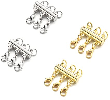 Zpsolution Layered Necklace Clasp, Locking Magnetic Multiple Necklace Clasp Without Getting Tangled