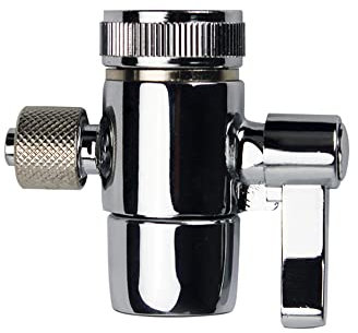 PAROAD 1-Wege 1/4 Zoll OD Verchromtes Wasserhahn Umstellventil für Arbeitsplatte Wasserfilter, Wasserreiniger, RO Umkehrosmose Filter,Schlauchhahn-Adapter