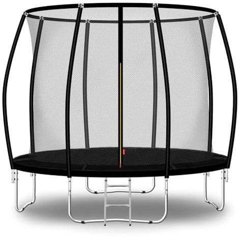 Baunsal® Trampolin Outdoor Ø 366 cm (FGIS) schwarz als Komplettset Gartenspielzeug Kindertrampolin Gartentrampolin rund Garten Spielzeug für Kinder