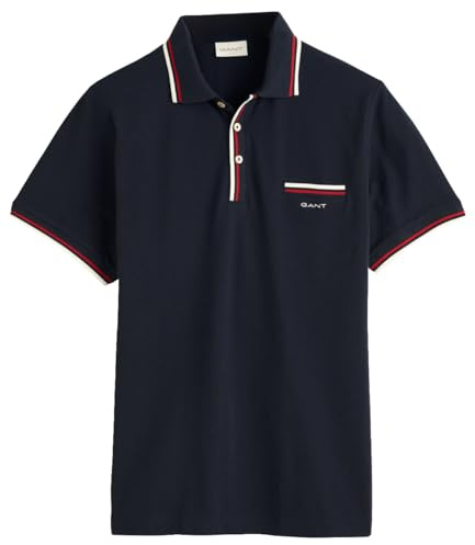 Gant 2-col Tipping Pique Short Sleeve Polo S