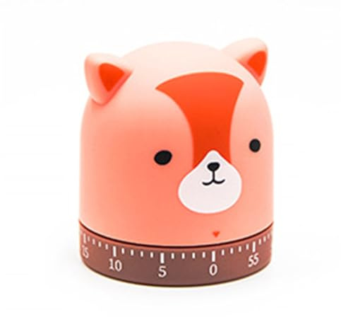 Herfair Küchentimer Mechanischer Timer Niedlich Tiere 60 Minuten Countdown Timer Kinder Kurzzeitmesser Eieruhren Zeitmanagement Werkzeug (Füchse)