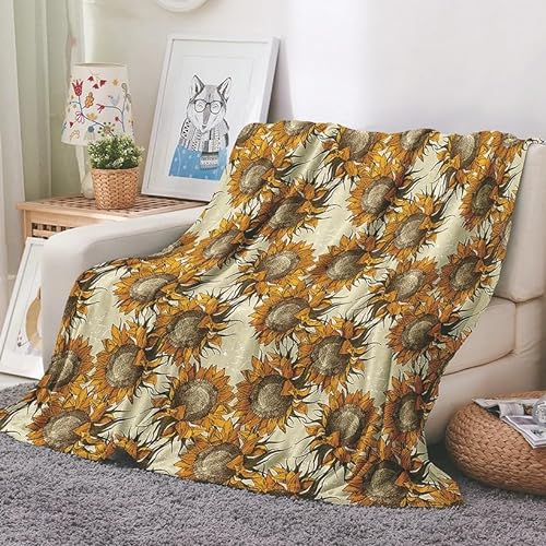 EHOMERY Kuscheldecke Personalisiert Decke Flauschig Kuscheldecke Kinder Decke Für Tochter Von Mama Sonnenblume Hosting-Decke Dekorative Weiche Kuscheldecken Gelb 150x130cm